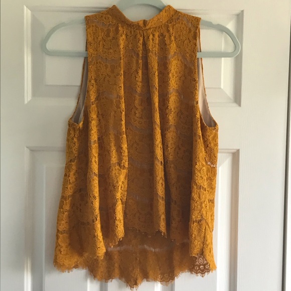 Tops - Lacey Yellow Tank Top